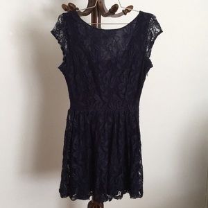 Forever 21 navy lace babydoll dress